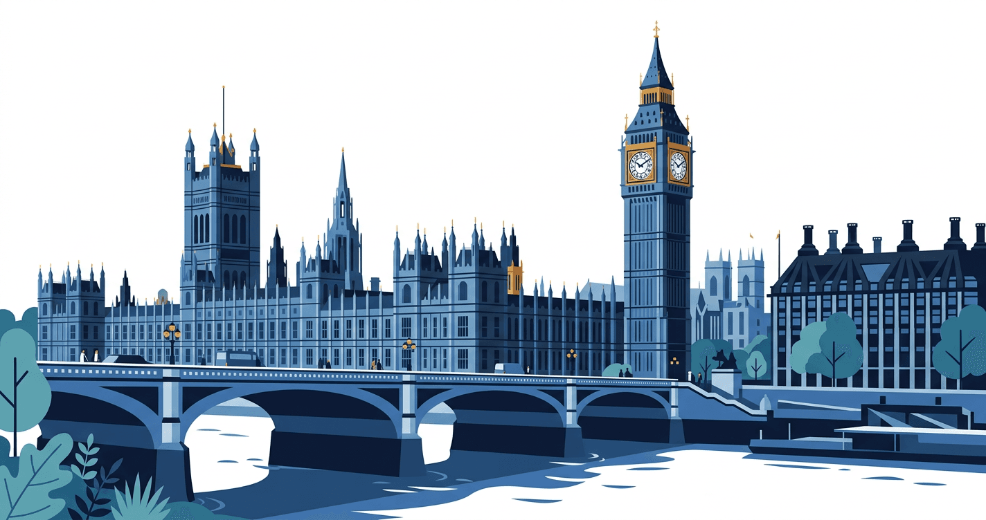 Illustration of a London landmark near Westminster